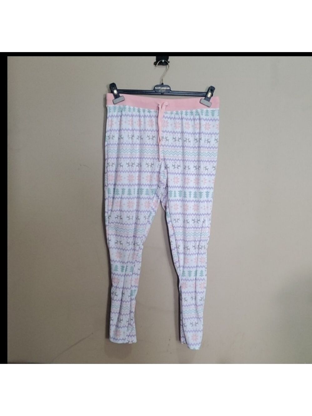 NOBO Pastel Patterned Reindeer Sleep Pants Size Large